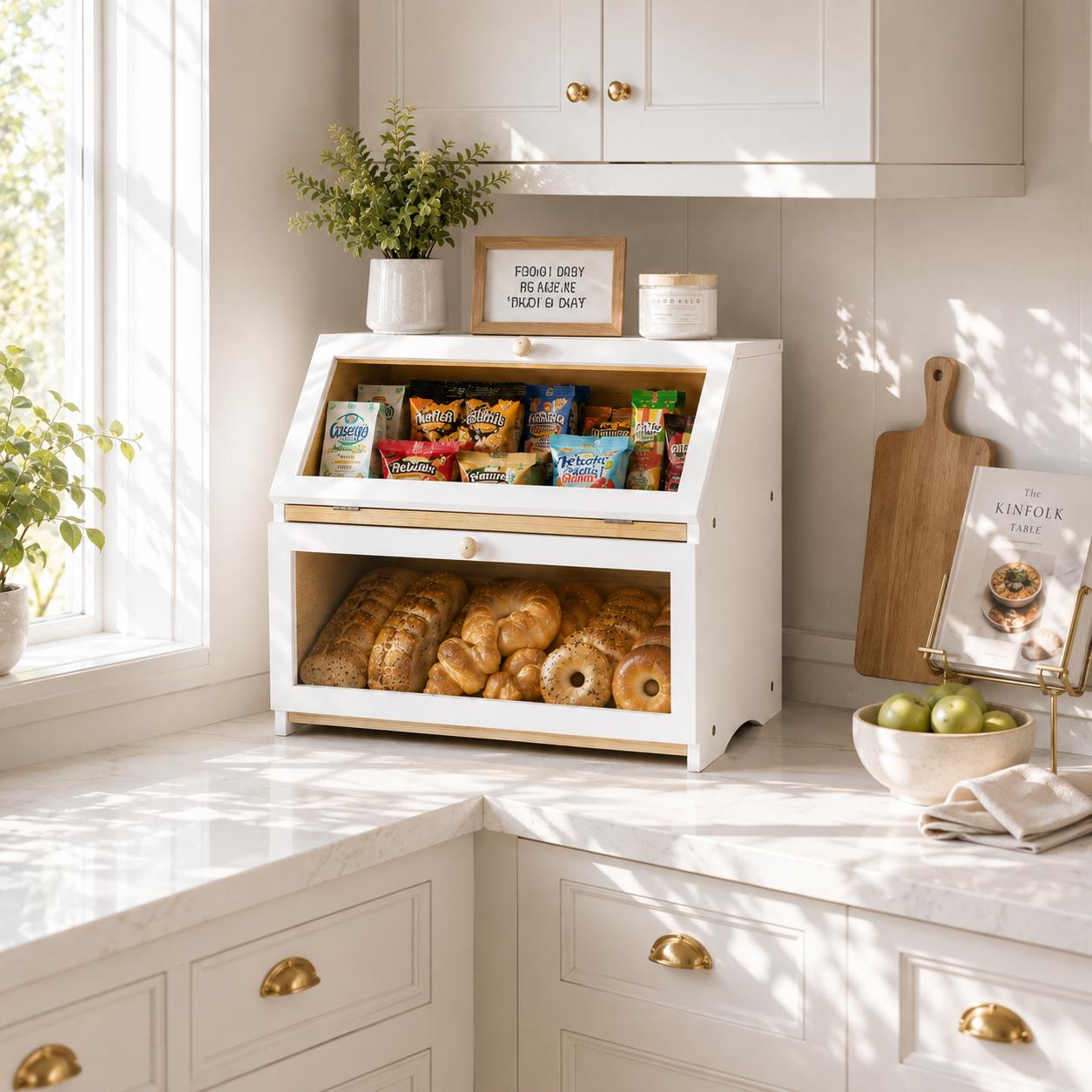 HOMEKOKO Double Layer Bread Bo - đánh giá và giá Kitchen Gadgets Organizer