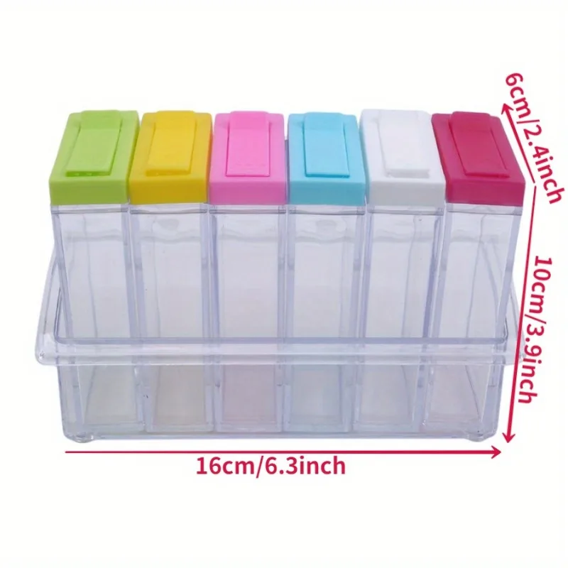 Transparent Seasoning Six Grid - đánh giá và giá Kitchen Gadgets Organizer