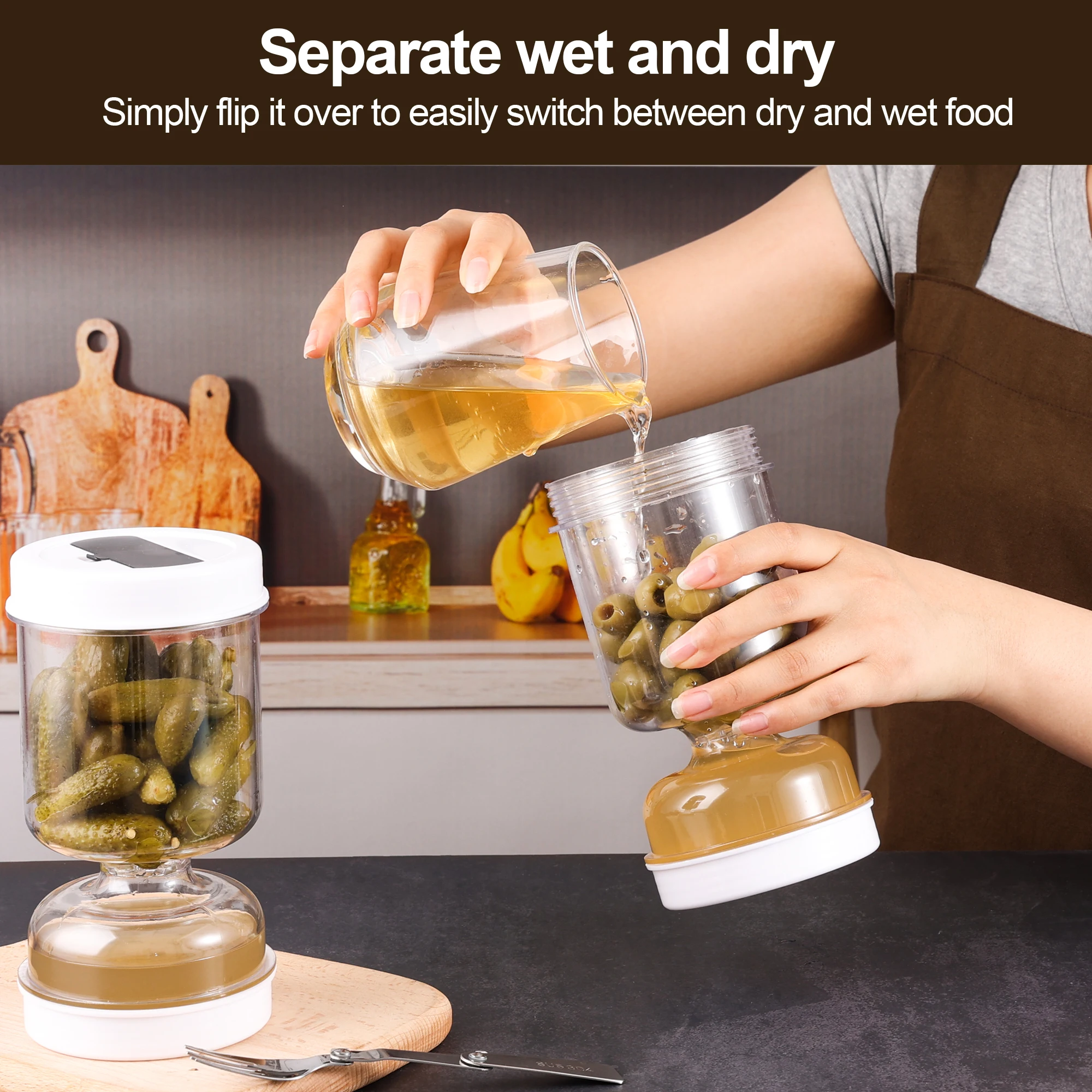 Pickles Jar With Forks Dry and - đánh giá và giá Korean Kitchen Gadgets