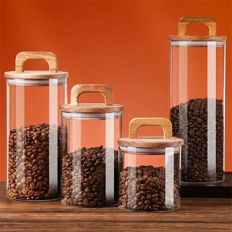 Clear Glass Jar with Bamboo Li - đánh giá và giá Korean Kitchen Gadgets