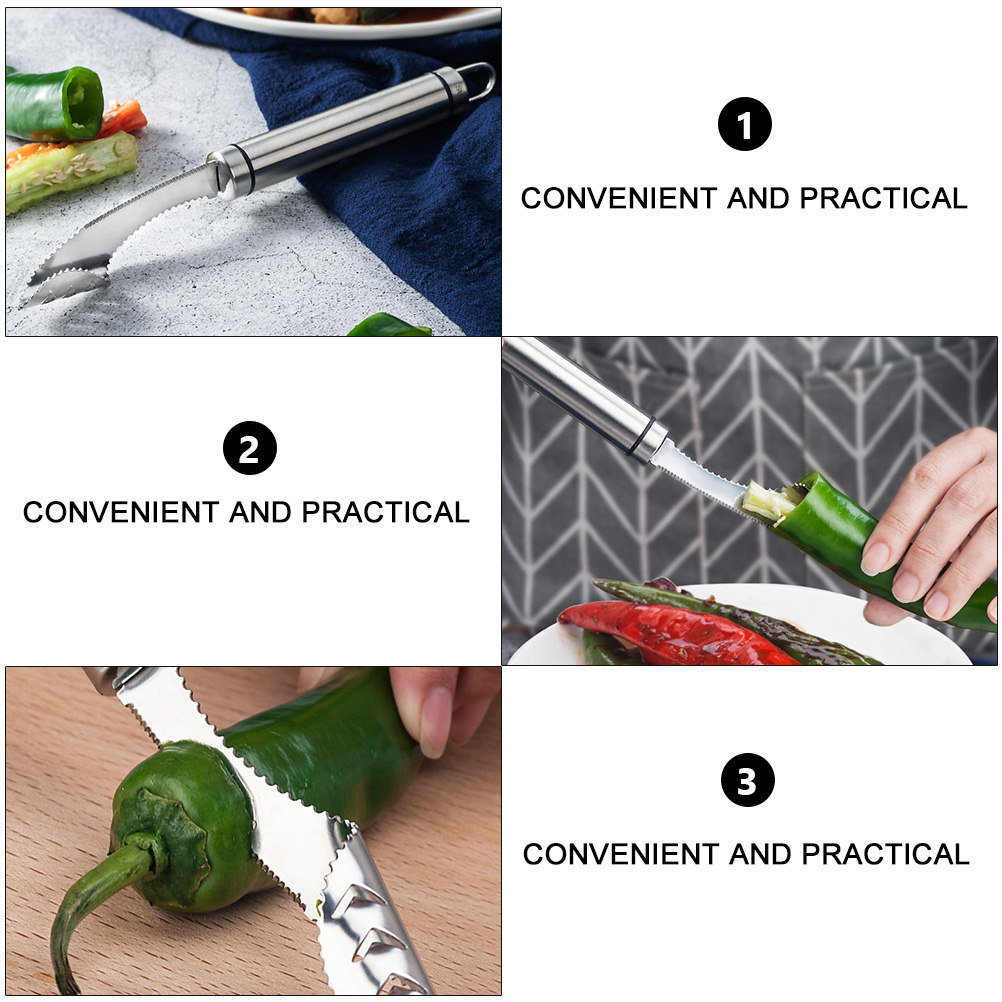 2Pcs Stainless Steel Chili Cor - đánh giá và giá Kitchen Gadgets And Tools