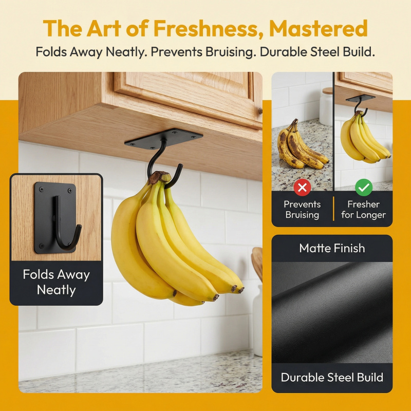 Black Metal Self-Adhesive Bana - đánh giá và giá Kitchen Gadgets Organizer