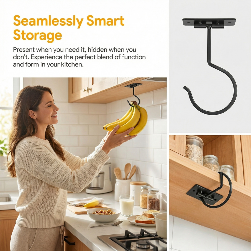 Black Metal Self-Adhesive Bana - đánh giá và giá Kitchen Gadgets Organizer